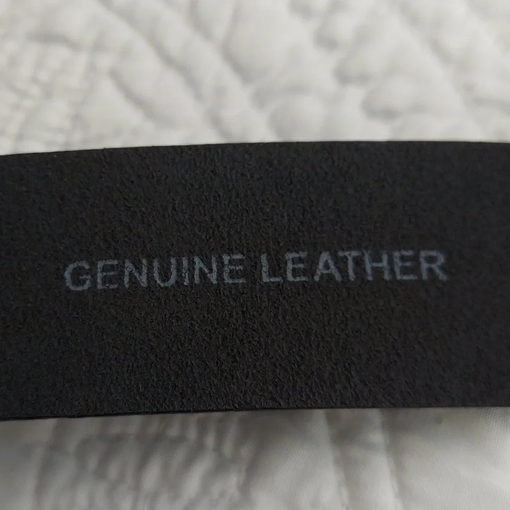 Dockers Elegant Black Soft Leather Men's Belt, Silver Buckle, Size 34, EUC